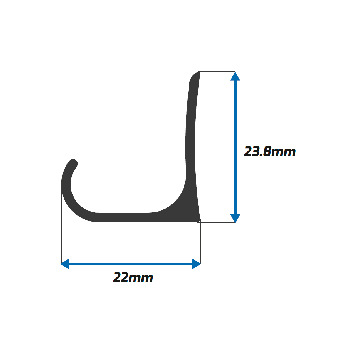 Jaladera de Aluminio para Cancel de Baño